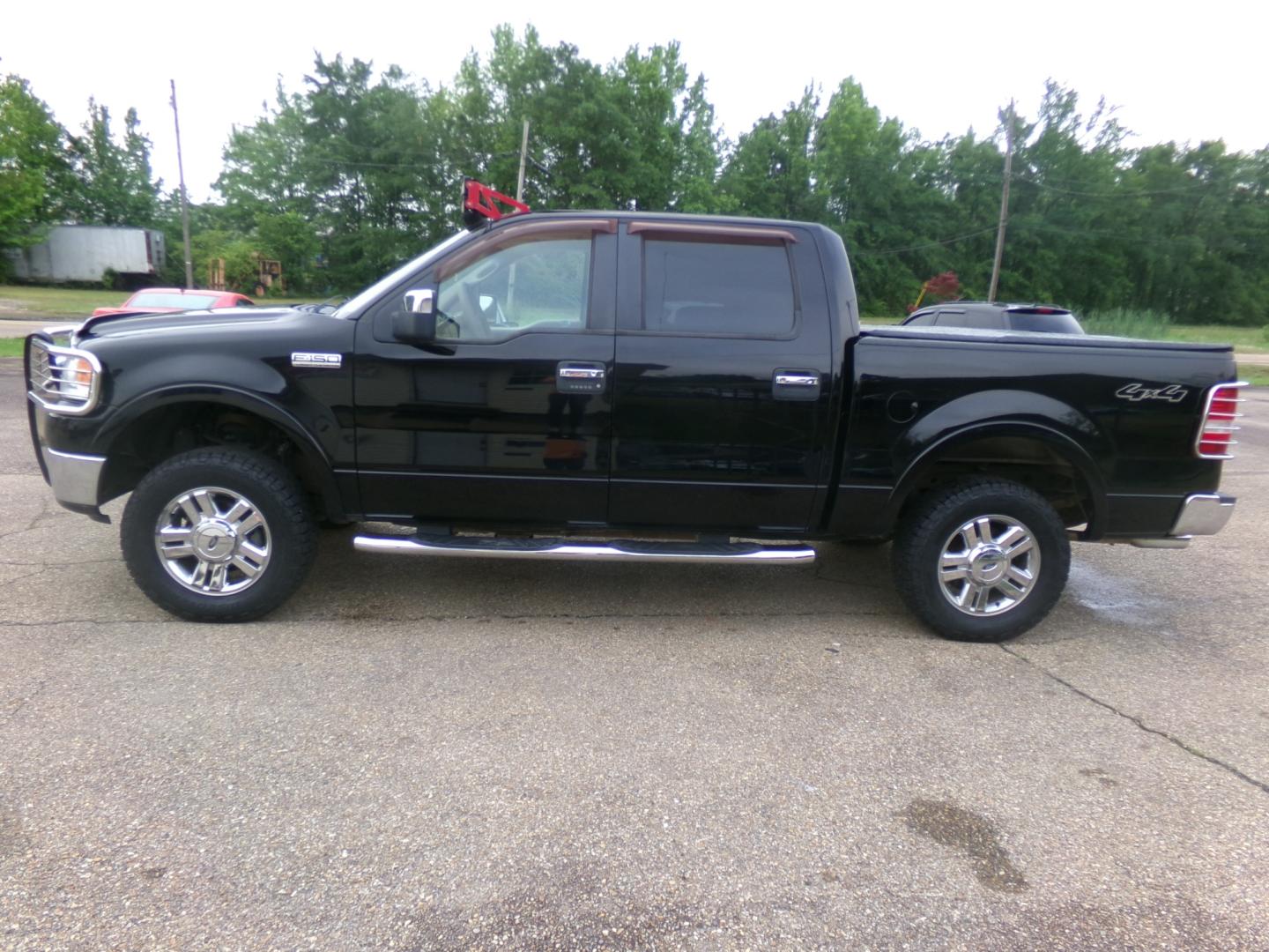 2008 Black /Tan Ford F-150 Lariat SuperCrew (1FTPW14V48K) with an 5.4L V8 SOHC 24V FFV engine, 4-Speed Automatic Overdrive transmission, located at 401 First NE, Bearden, AR, 71720, (870) 687-3414, 33.726528, -92.611519 - Photo#1